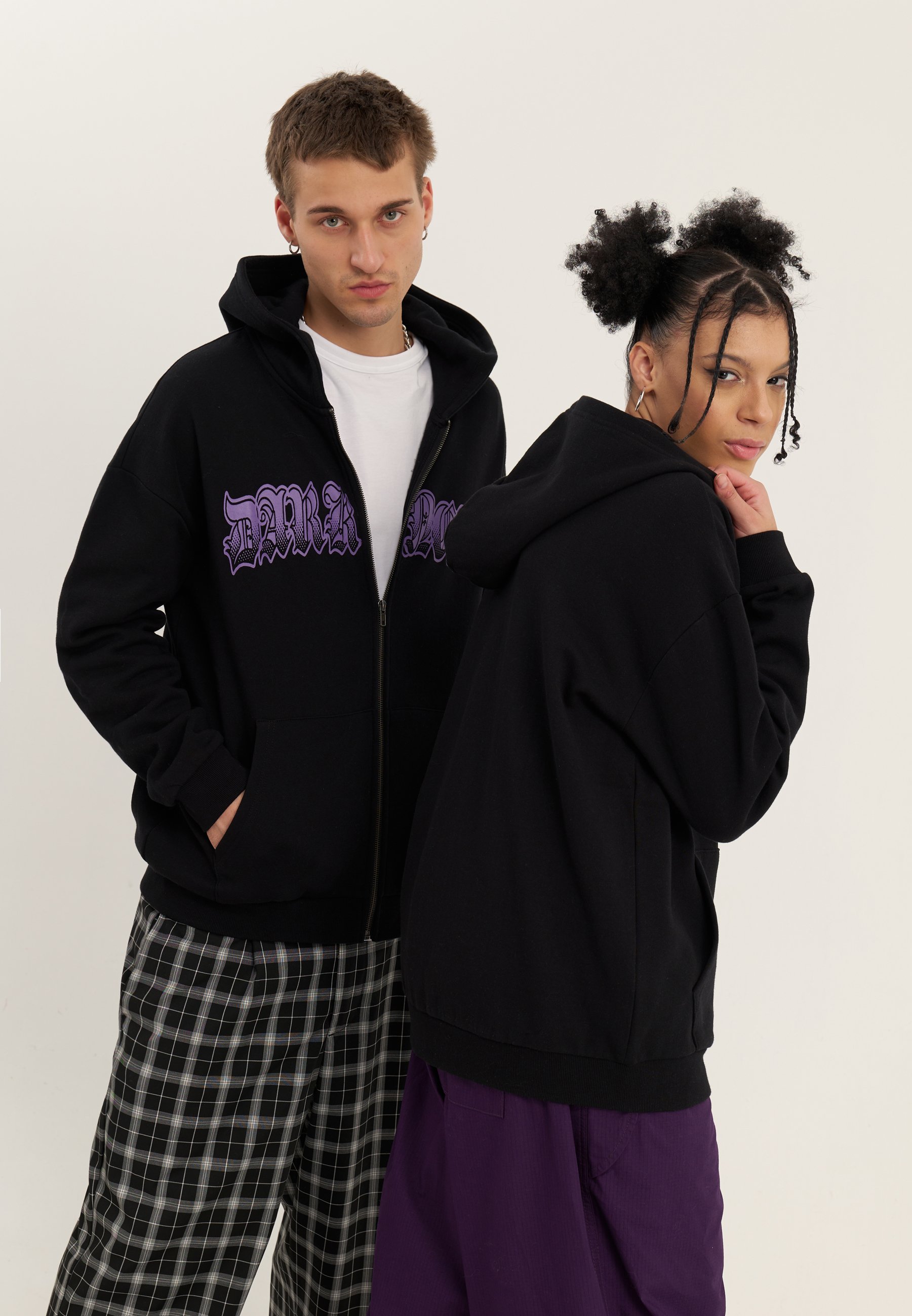 YOURTURN UNISEX - Felpa con zip - nera