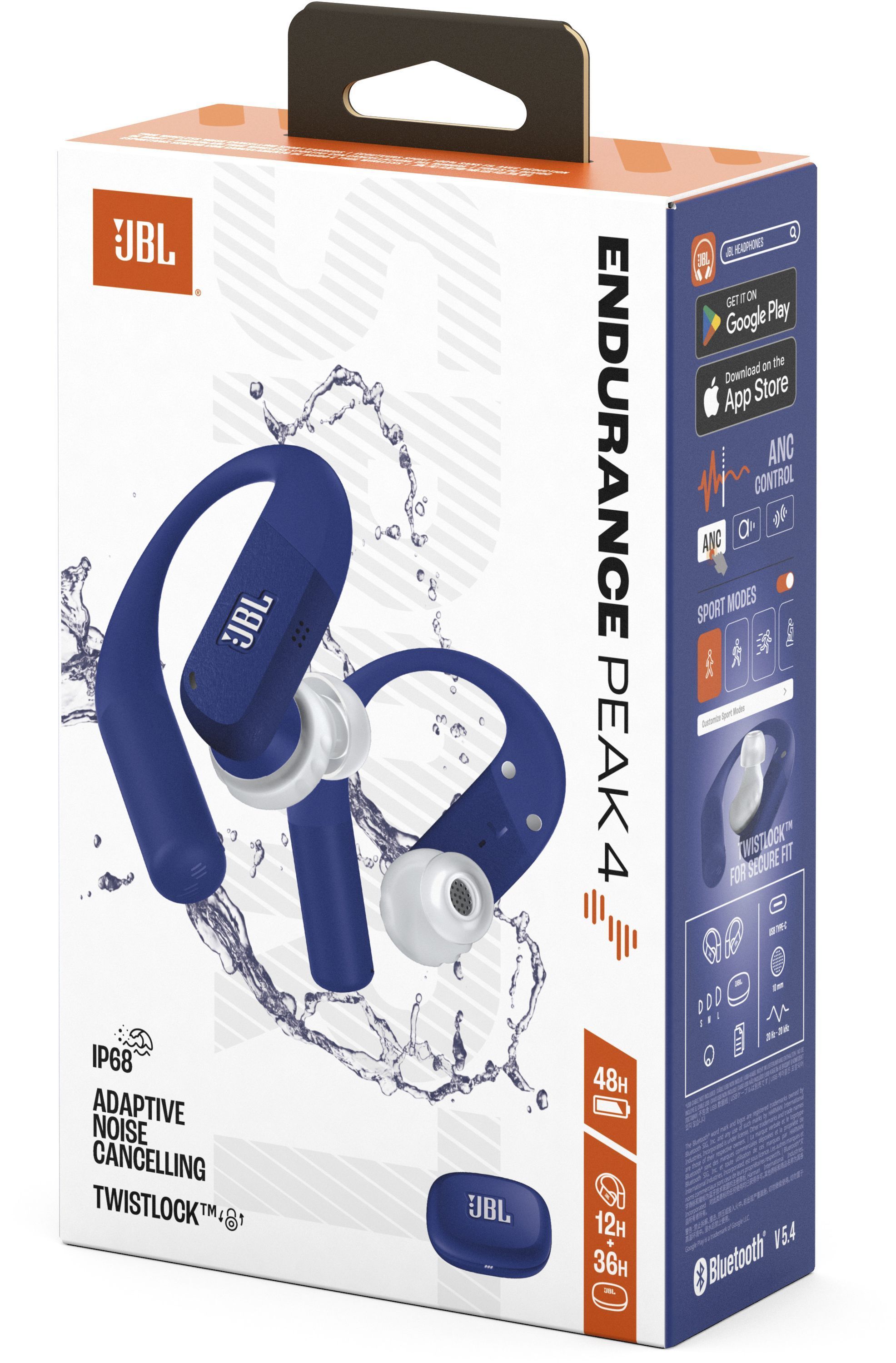 Auriculares deportivos inalámbricos JBL Endurance Peak 4 con cancelación de ruido - Azul