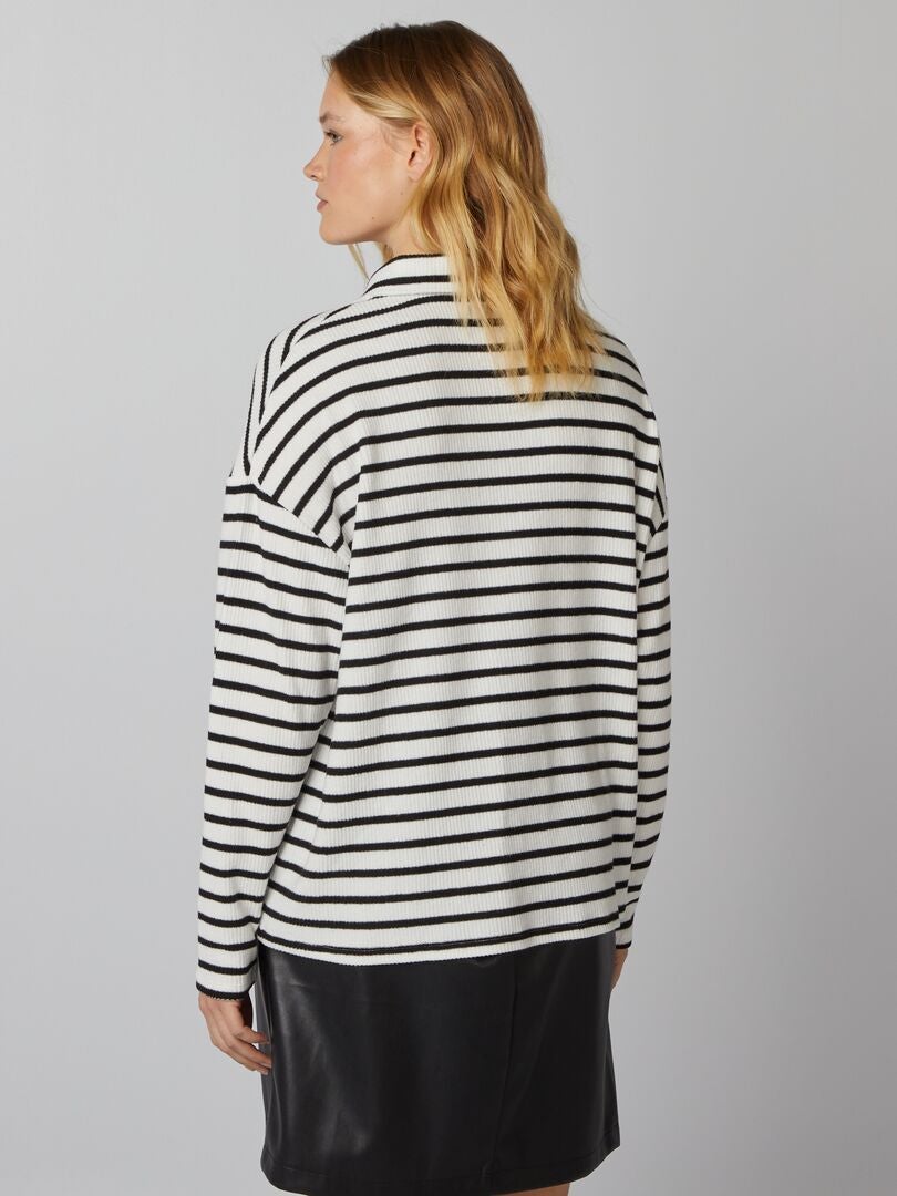 Camiseta polo de malha Doudou - BRANCA