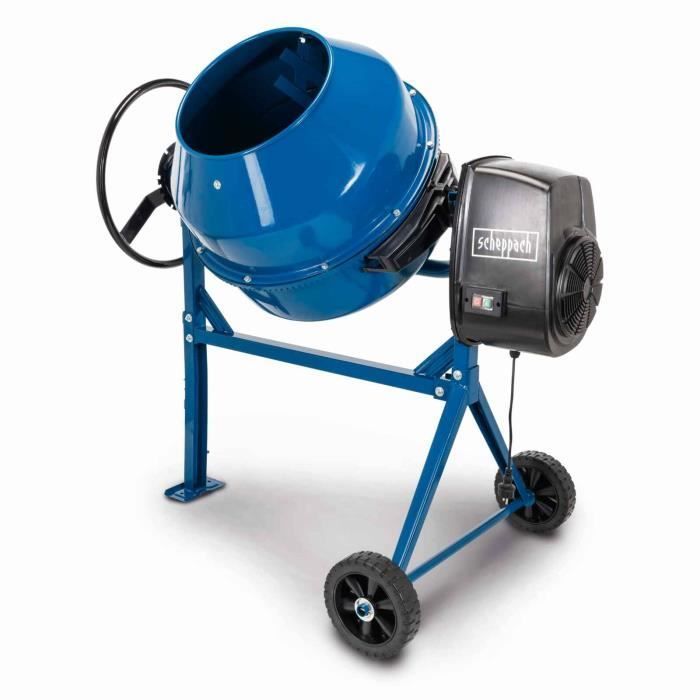 Scheppach MIX180 Elektro-Betonmischer – 180 l – mit Rädern und Kippgriff
