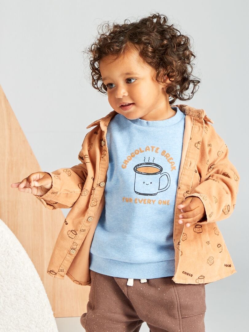 Camisa de veludo - MARROM