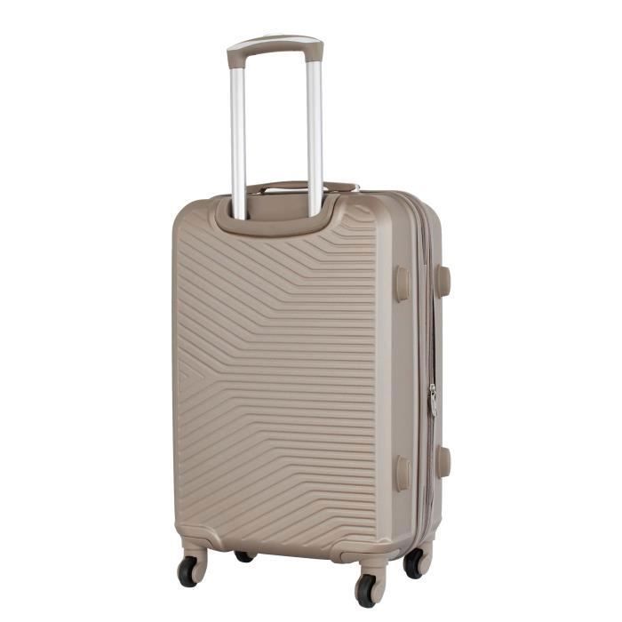 Maleta mediana Alistair - Colección Hierro - 4 ruedas - ABS ultrarresistente - Champagne