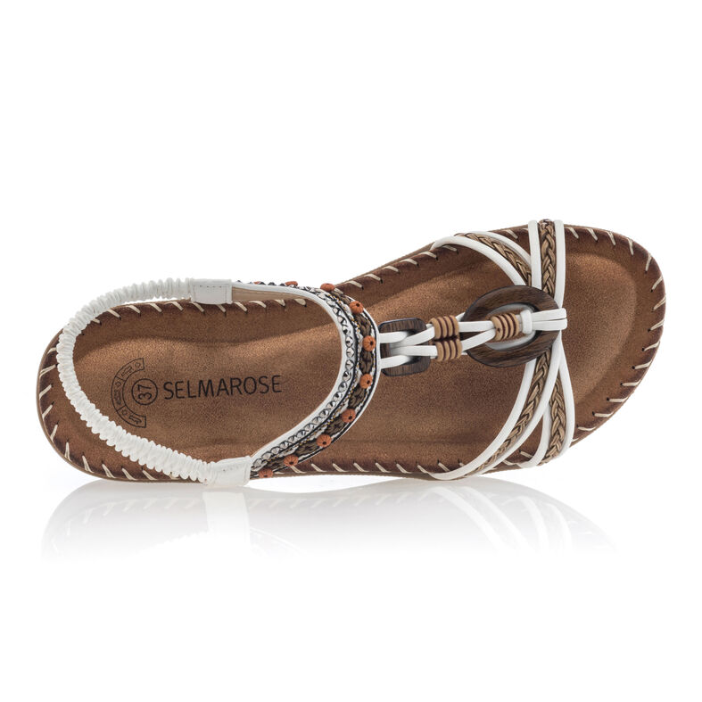 Weiße Damensandalen / Zehenfreie Schuhe