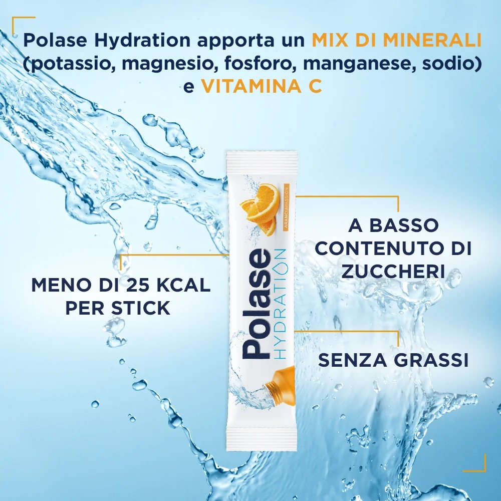 POLASE Polase Hidratación Sabor Naranja 12 sobres Complemento alimenticio energizante con magnesio y potasio