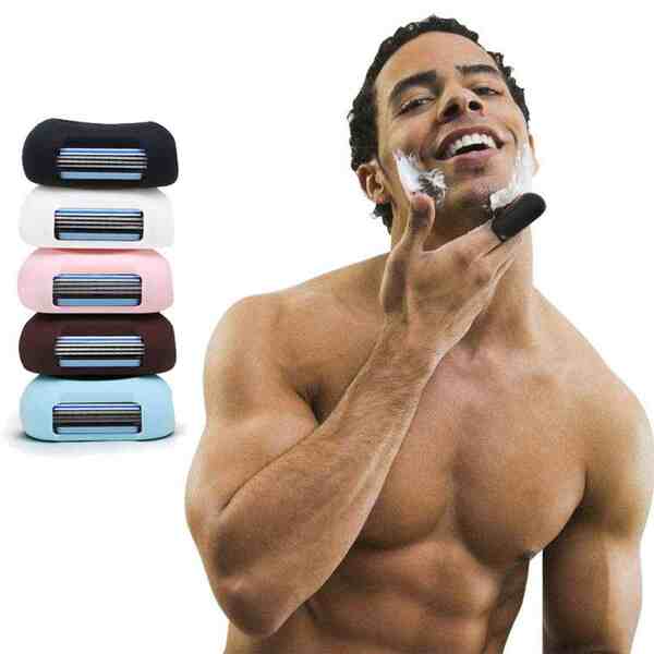 Mini barbeador de dedo Envie 2 em 1 com capa para escova de dentes, preto | Masculino | Superdrug
