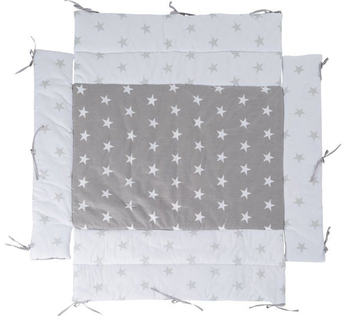 Alfombra para parque infantil - ROBA - Estrellitas - Gris/Blanco - Universal - 18 x 96 x 96 cm