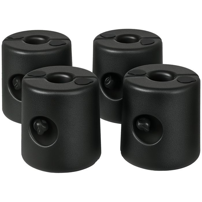 Juego de 4 patas para cenador plegable - Outsunny - Rellenables con agua o arena - Con tornillos de seguridad - HDPE - Negro