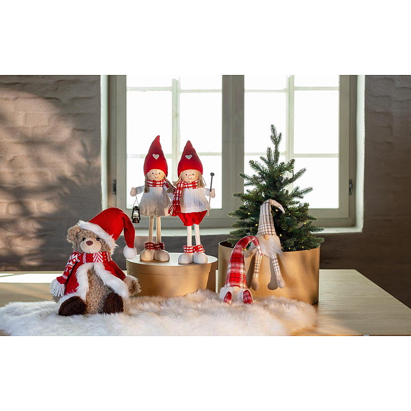Hjem Julemand siddende/hængende ben, firkanter