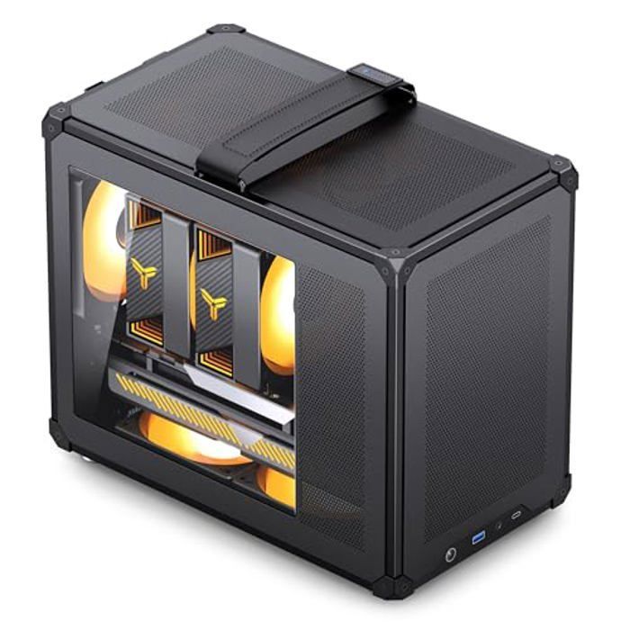 PC-Gehäuse – Jonsbo – C6 MAX – Schwarz – mATX – Tragegriff – Belüftungsgitter
