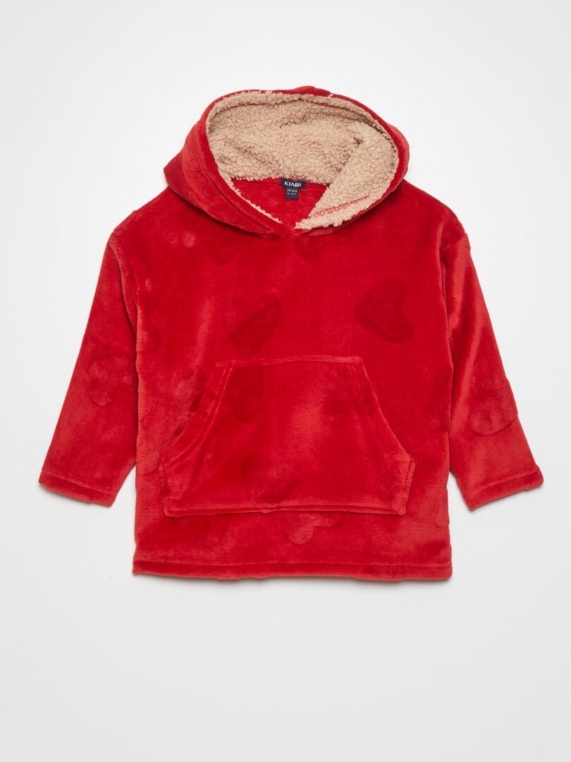 Bata con capucha 'Hearts' - ROJA