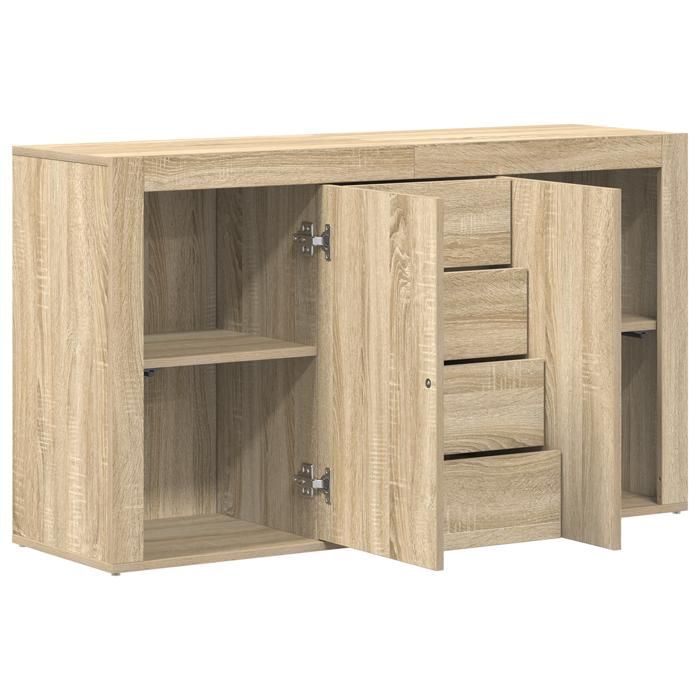 Aparador contemporáneo - vidaXL - Roble Sonoma - 6 compartimentos - 120x36x69 cm - Marrón