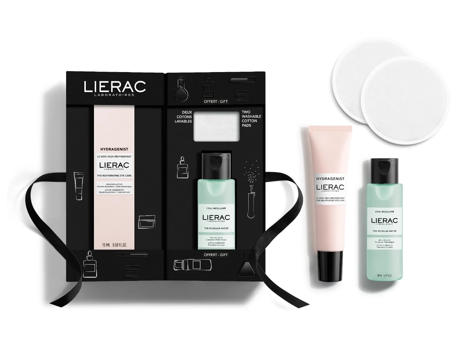 LIERAC Lierac Hydragenist Oogset + Mini Micellair Water + Reinigings- en Oogverzorgingsdoekjes
