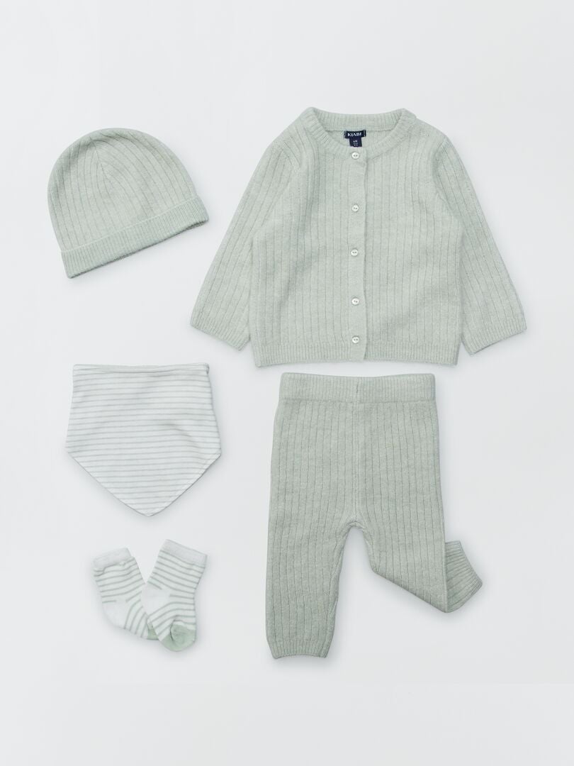 5-delige 'Welkom Baby' geboortedoos - Unisex - Celadongroen