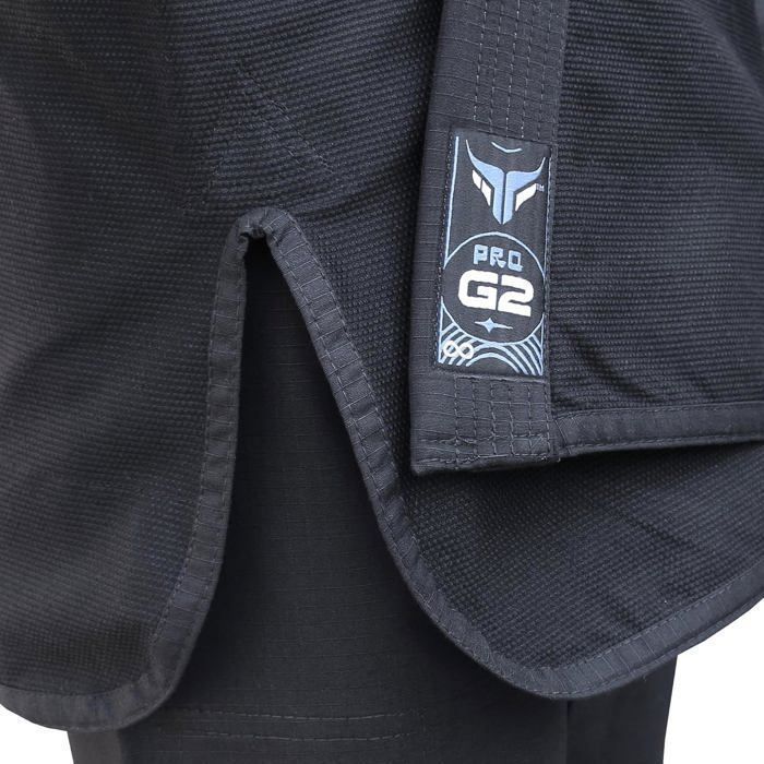 Kimono BJJ Adulte - Mytra Fusion - Kimono Jiu Jitsu Brésilien et Grappling 380 GSM Renforcées - Ceinture Ajustable Incluse - Noir