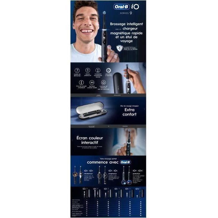 Spazzolino elettrico connesso - ORAL-B -iO 9 Edizione Natale - Nero - Movimento oscillante-rotatorio