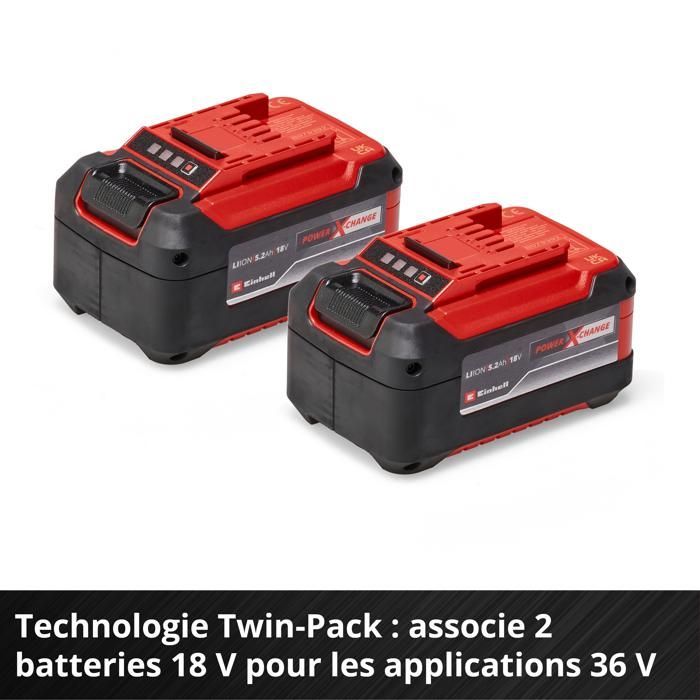 Einhell Double batterie 5,2 Ah Twinpack PXC (Lithium-Ion, 18V, pour tous les appareils Einhell PXC)