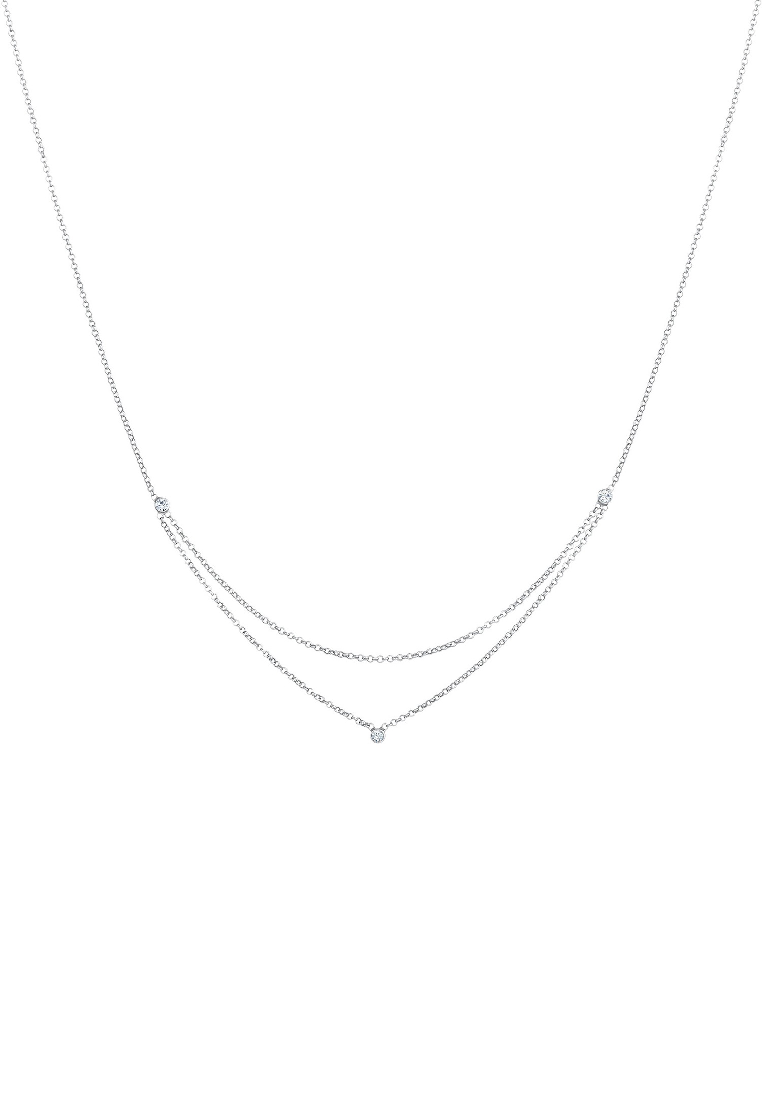 Elli Femmes Basique Couches Look avec Cristaux en Argent Sterling 925