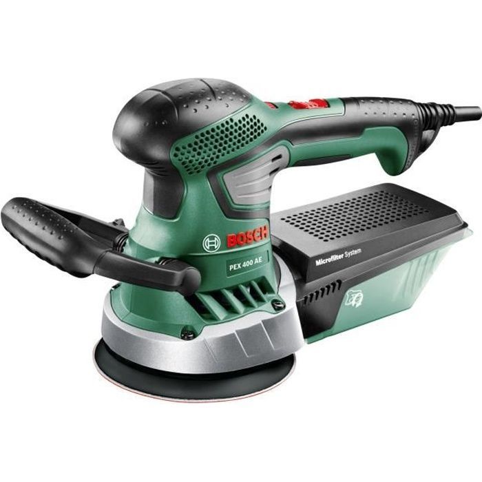 Bosch corded random orbital sander - PEX 400 AE (350W, supplied with storage case, 1 paper assistant, 1 G 80 sandpaper)