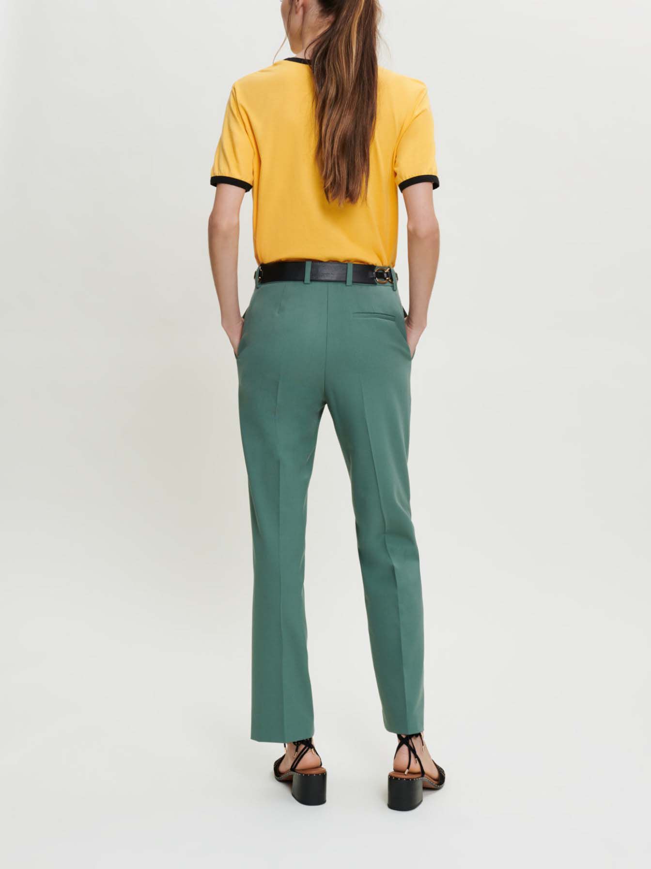 Pantaloni de costum cu croială dreaptă - Vert