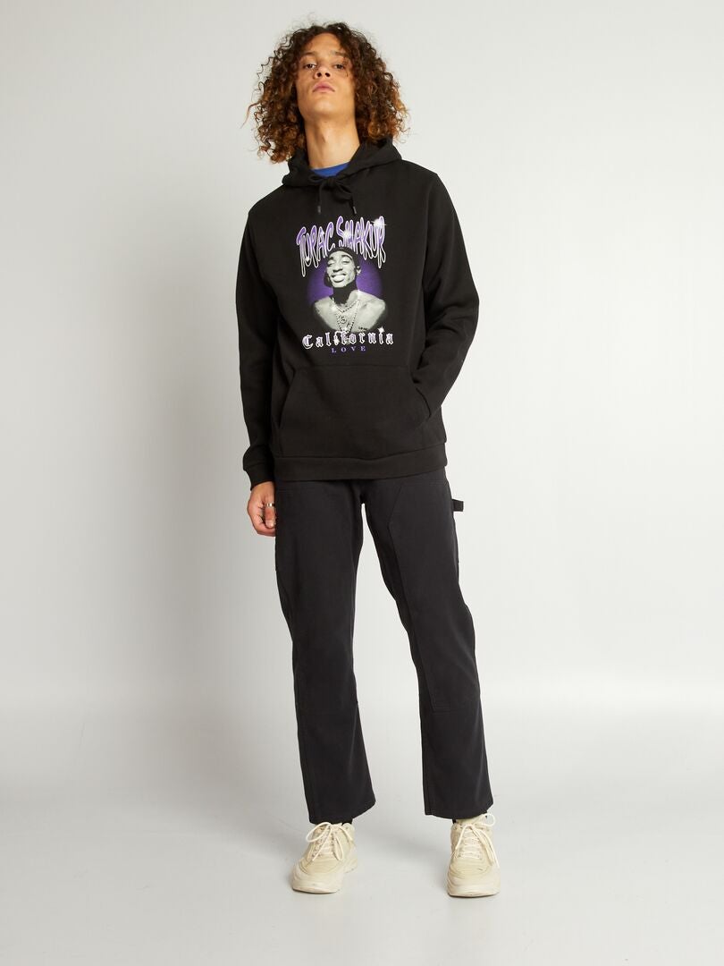 Bluza z kapturem „Tupac” – CZARNA