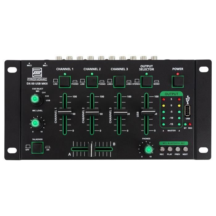 Pronomic DX-50 USB MKII DJ table de mixage à 4 canaux avec Bluetooth