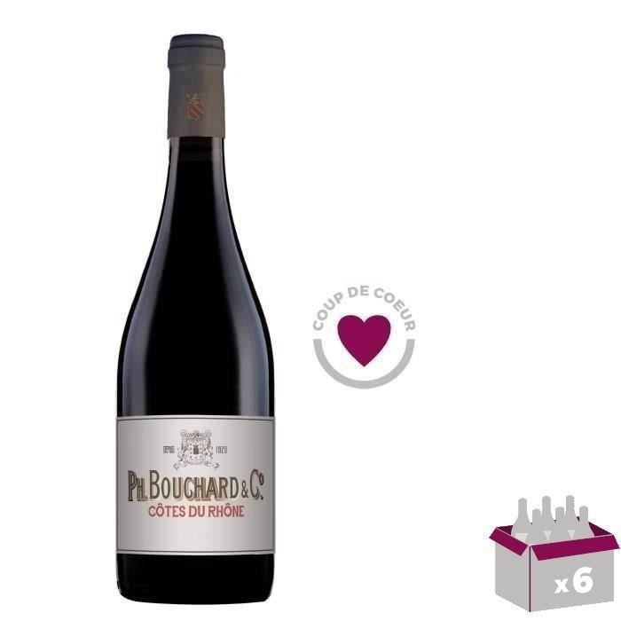 Bouchard & Cie Côtes du Rhône - Vin rouge de la Vallée du Rhône x6