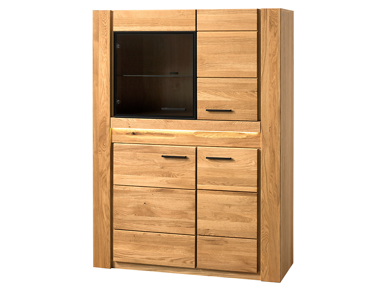 Witryna Velvet-15 110 cm z 4 drzwiami niska dąb natura