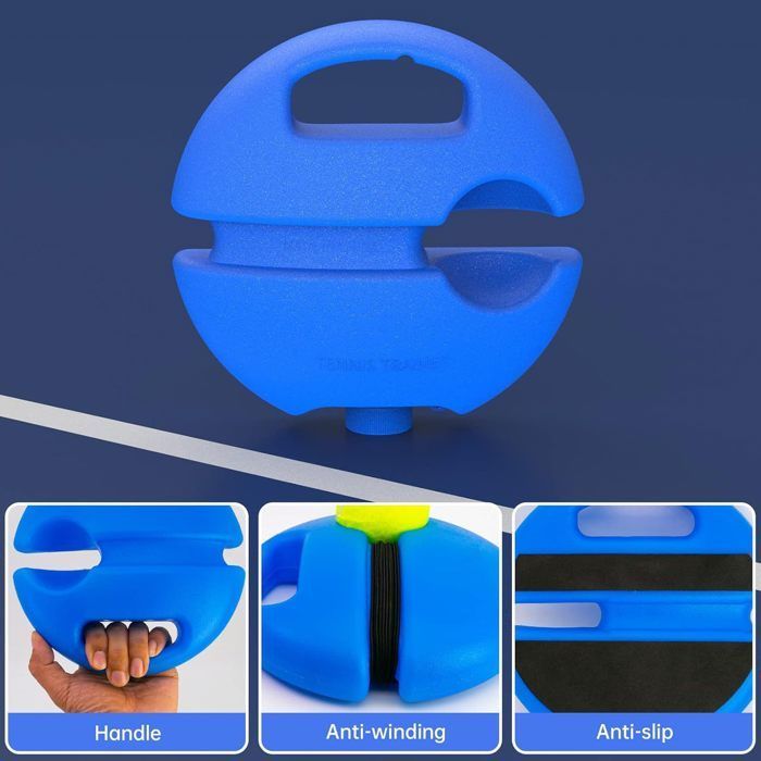 Entraîneur de Tennis avec 2 Balle de Tennis, Kit D'entraînement de Tennis, Tennis Trainer, Appareil de Sport innovant, Bleu