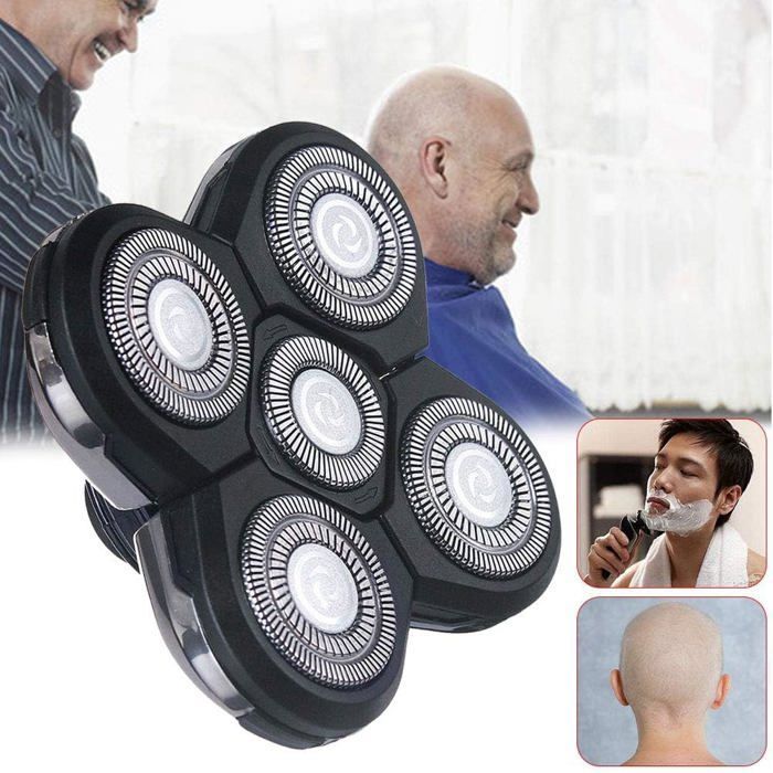Lames de Rechange Pour Rasoir,Tête Rasoir 5 Têtes faciles à Installer Rasoir électrique Flottant Barbe Tondeuse à Cheveux