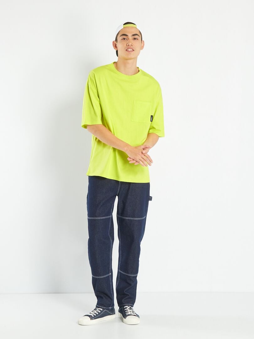 Oversized jersey T-shirt - GEEL