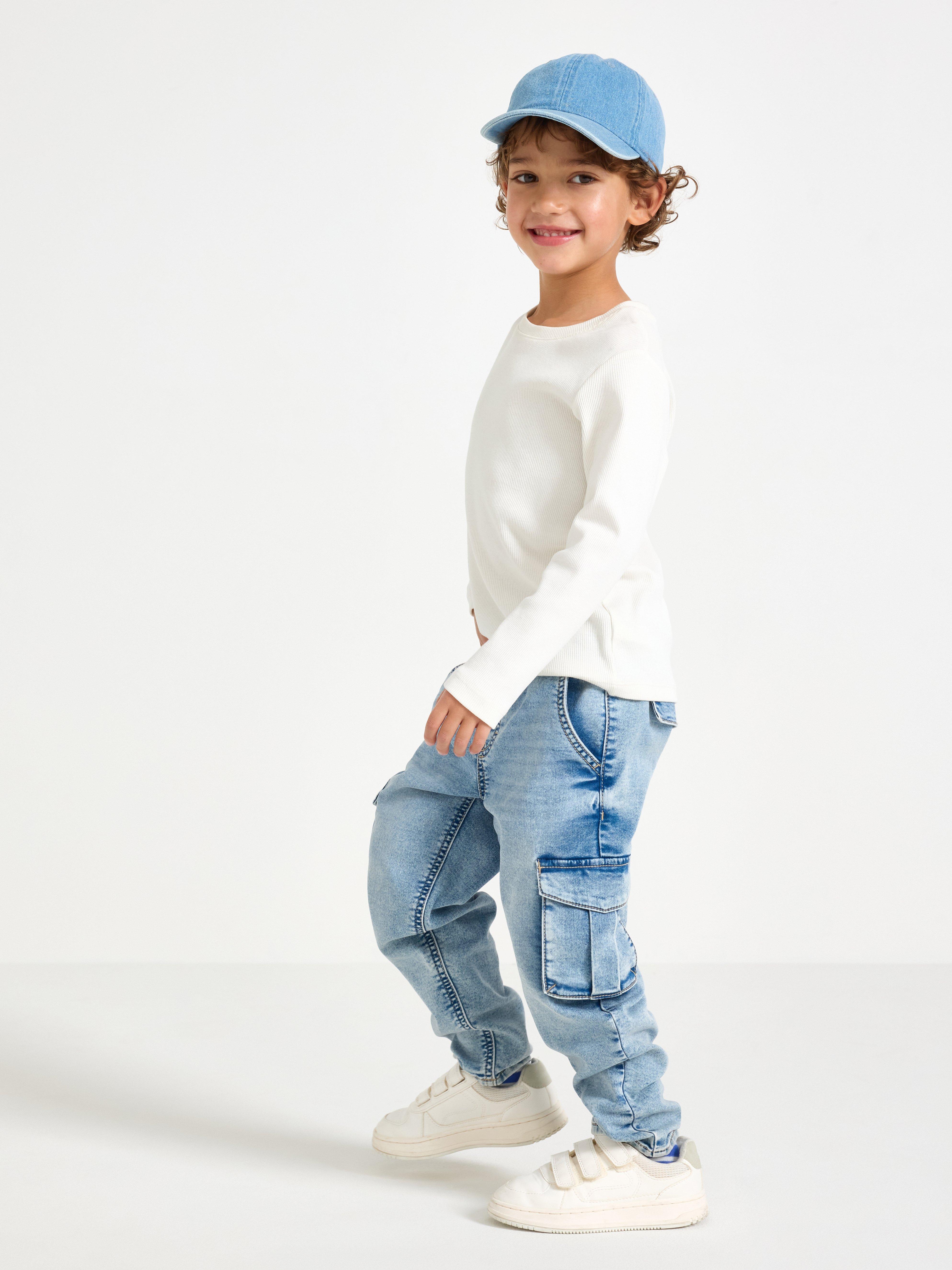 Calça jeans de perna larga WILMER em denim Denim