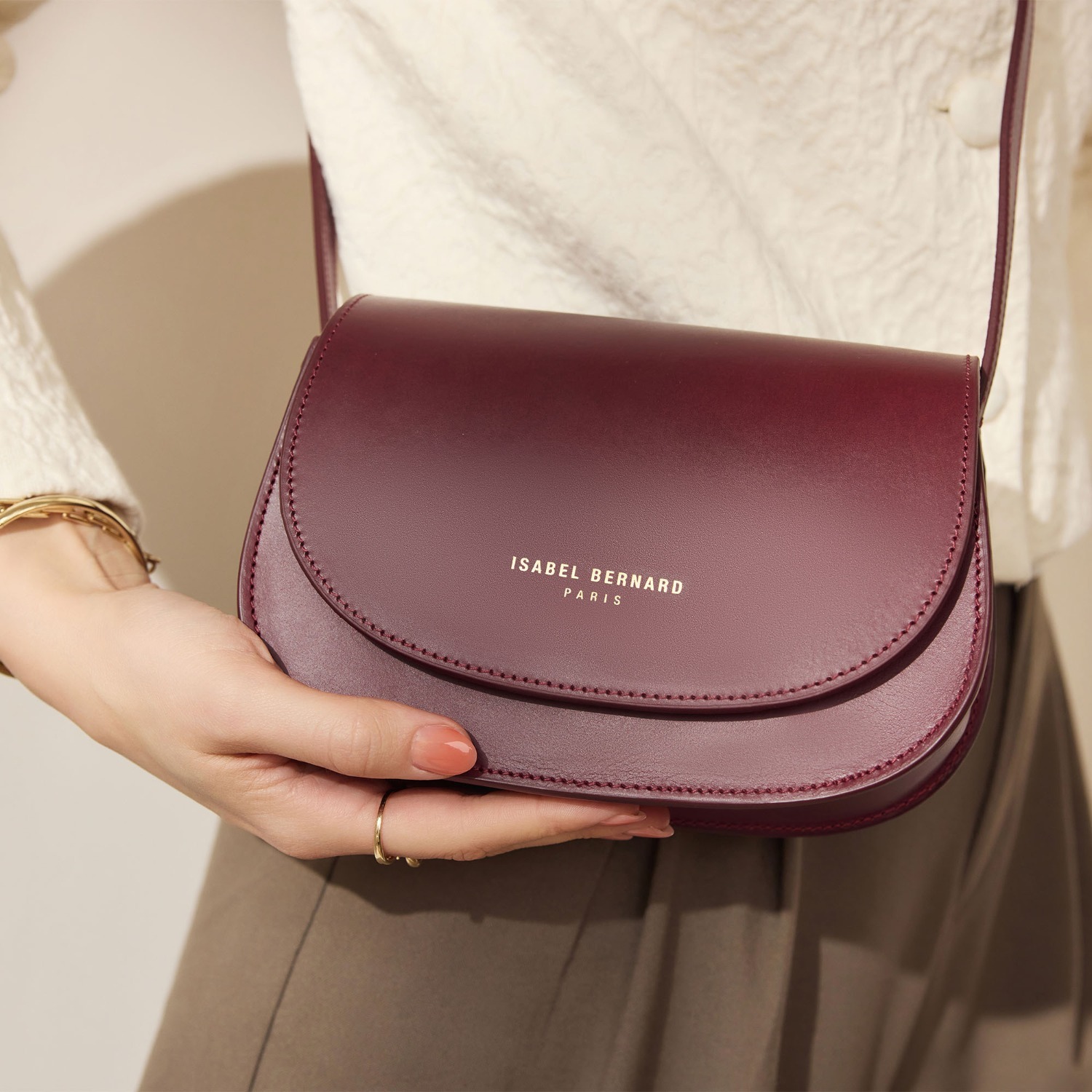 Isabel Bernard plecu soma/soma pāri plecam Isabel Bernard Montmartre Manon sarkana - Dabīga āda - Montmartre Manon