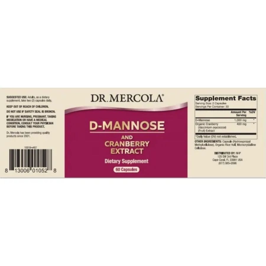 Dr. Mercola D-manozė su spanguolėmis