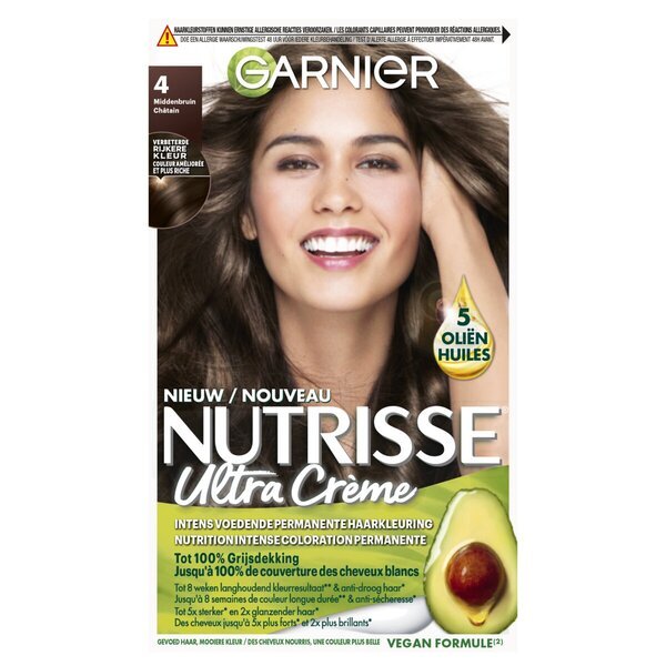 Garnier Nutrisse Ultra Crème 4 средње смеђа трајна боја за косу