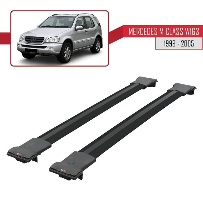 Barras de techo para Mercedes Clase M (W163) 1998-2005, modelo FLY, portaequipajes - Negro