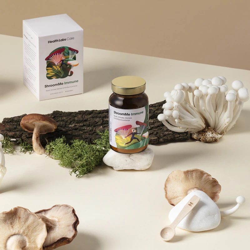 Health Labs Care ShroomMe Immune uztura bagātinātāja pulveris imūnsistēmas atbalstam