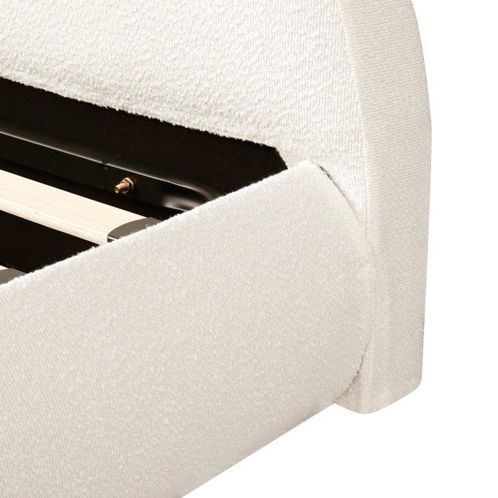 Merax Lit Double 180x200 cm avec Coffre Rangement Hydraulique en Velours Bouclé Blanc