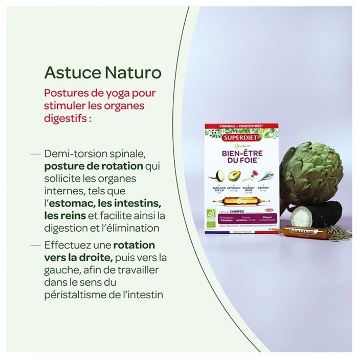 Superdiet Quatuor Bien-être du foie Bio 20 ampoules
