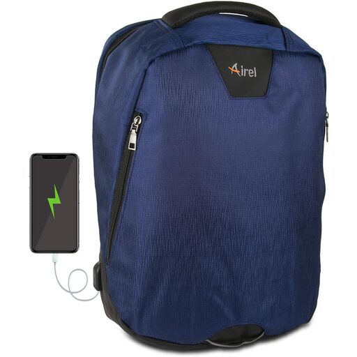 Airel vízálló laptop hátizsák USB-vel és töltővel. Méretek: 41x35x15 cm / 15,6 hüvelyk