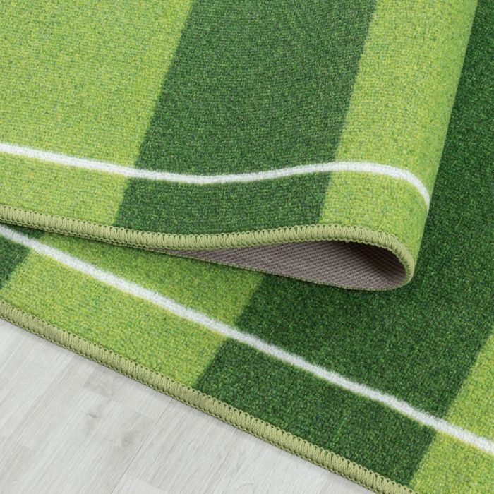 Alfombra infantil Carpetsale24, diseño de campo de fútbol, verde, 140x200 cm, alfombra para habitación infantil, alfombra para habitación de bebé.