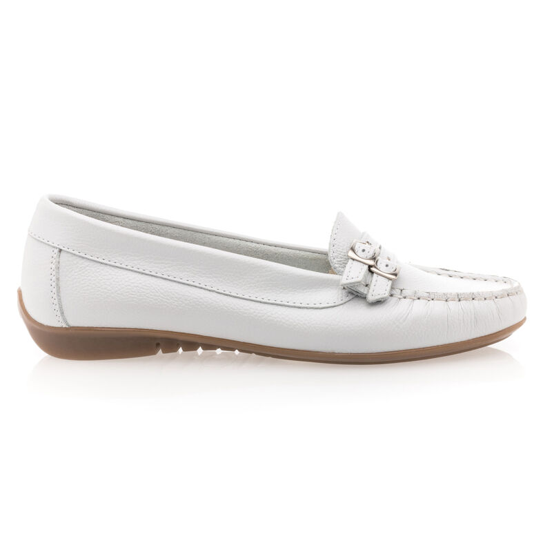 Mocasines/zapatos náuticos blancos para mujer