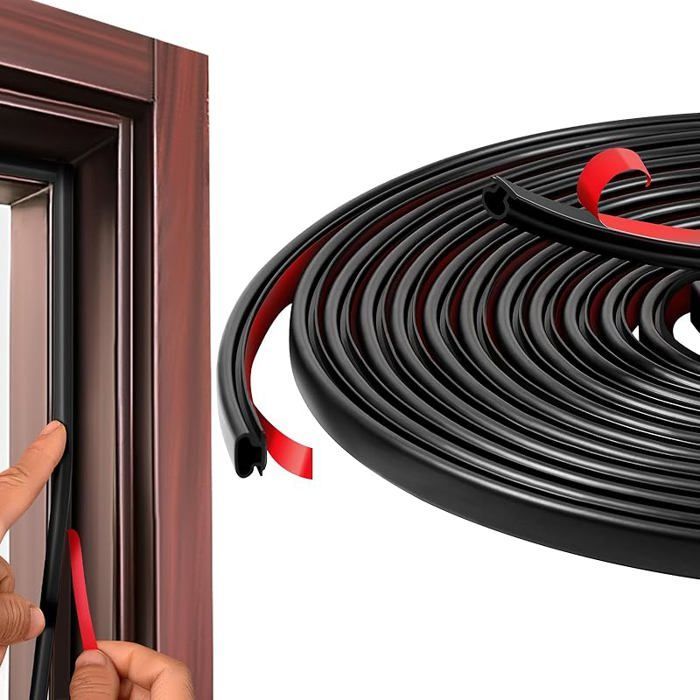 Burlete para puerta de entrada tipo D, burlete aislante para puertas, burlete autoadhesivo de goma para puerta de entrada, burlete para puerta de cachimba