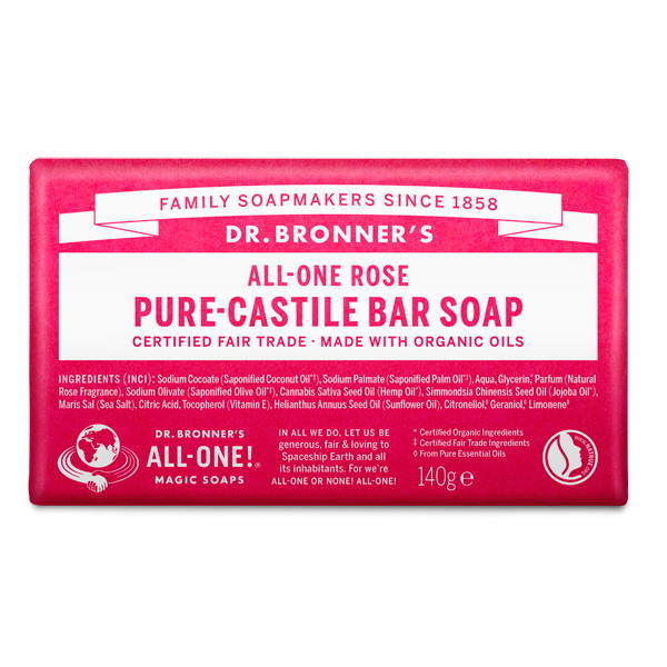 Dr. Bronner økologisk rosesåpe - 140 g