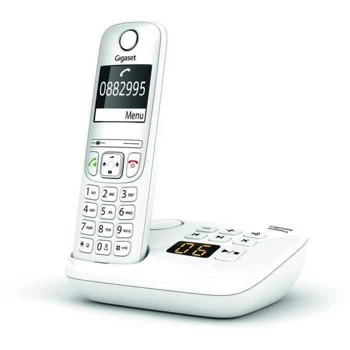 Teléfono inalámbrico AS690 A Trio blanco - GIGASET - Monocromo - 20 tonos de llamada - Manos libres