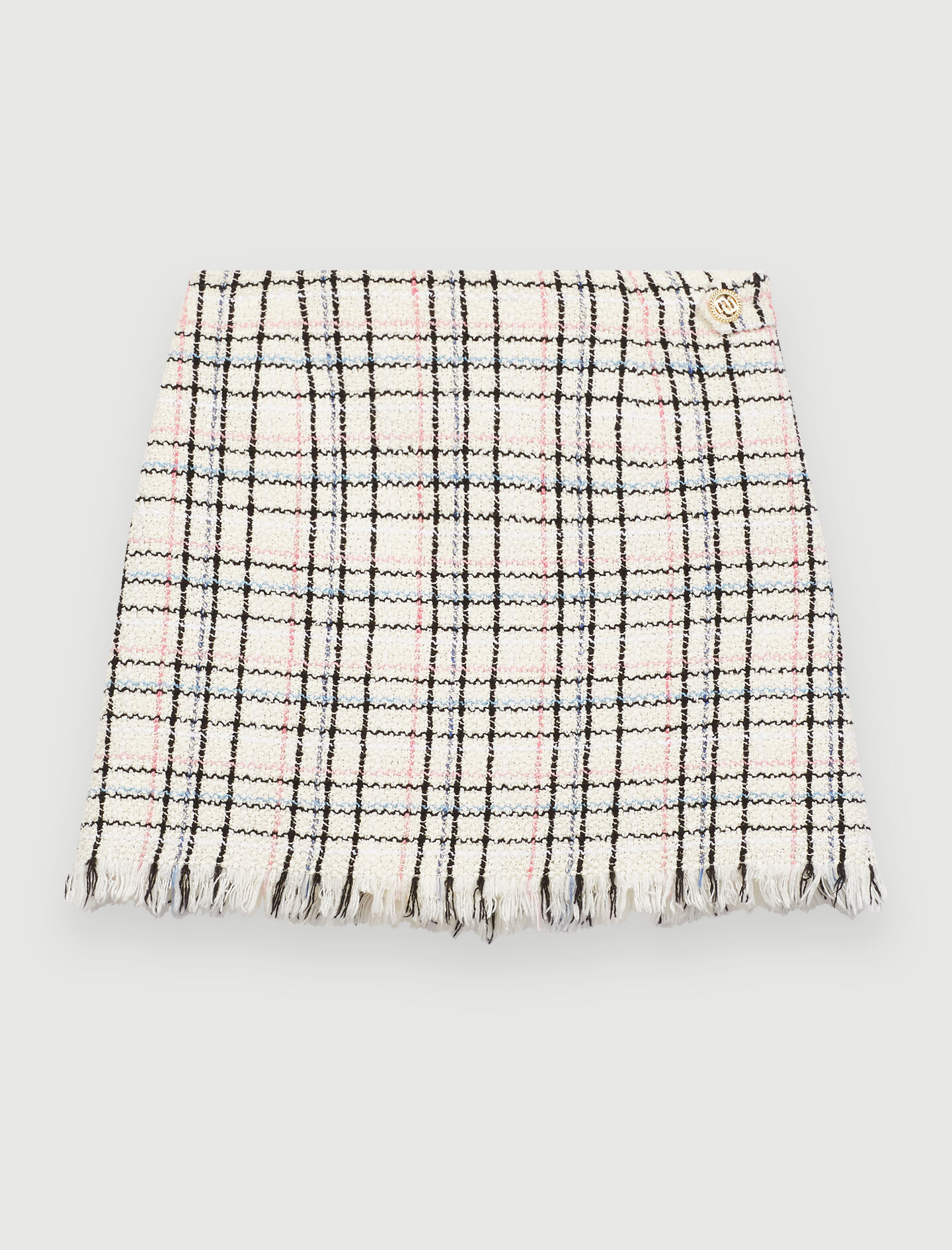 Minirokje in tweedstijl met franjes - Raw