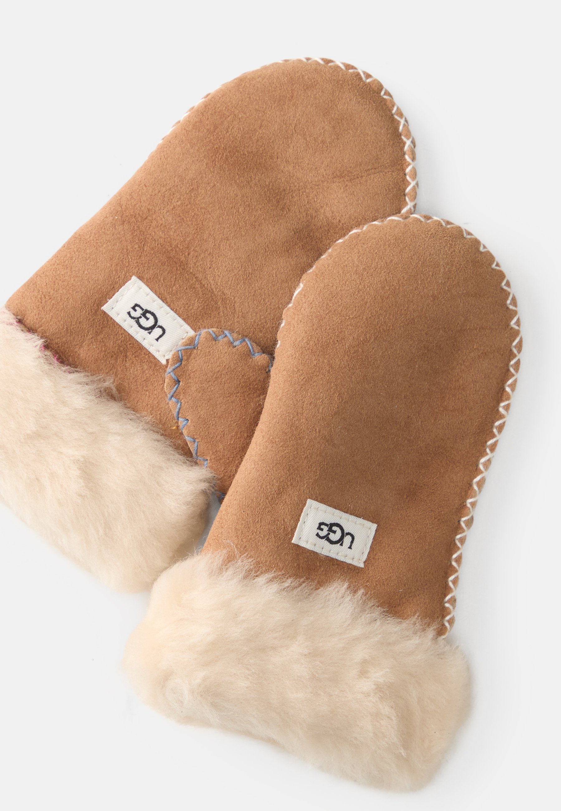 Moufles UGG à coutures unisexes - Châtaigne/multicolore