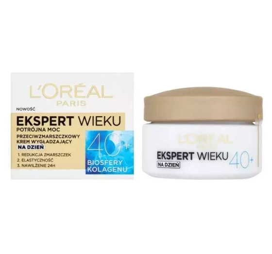 L'Oréal Paris Ekspert Wieku przeciwzmarszczkowy krem wygładzający na dzień 40  50 ml