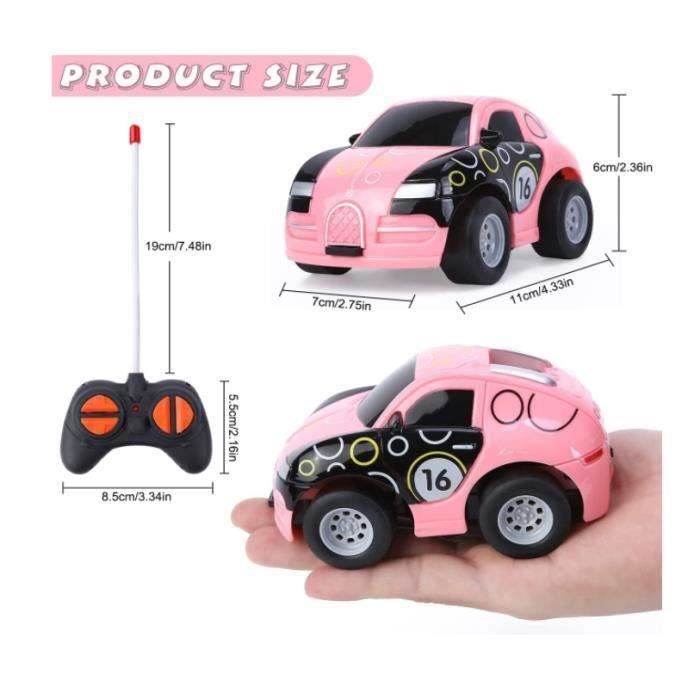 Carrinho de controle remoto para meninas, presente de aniversário para crianças de 2, 3, 4, 5 anos ou mais (Rosa)