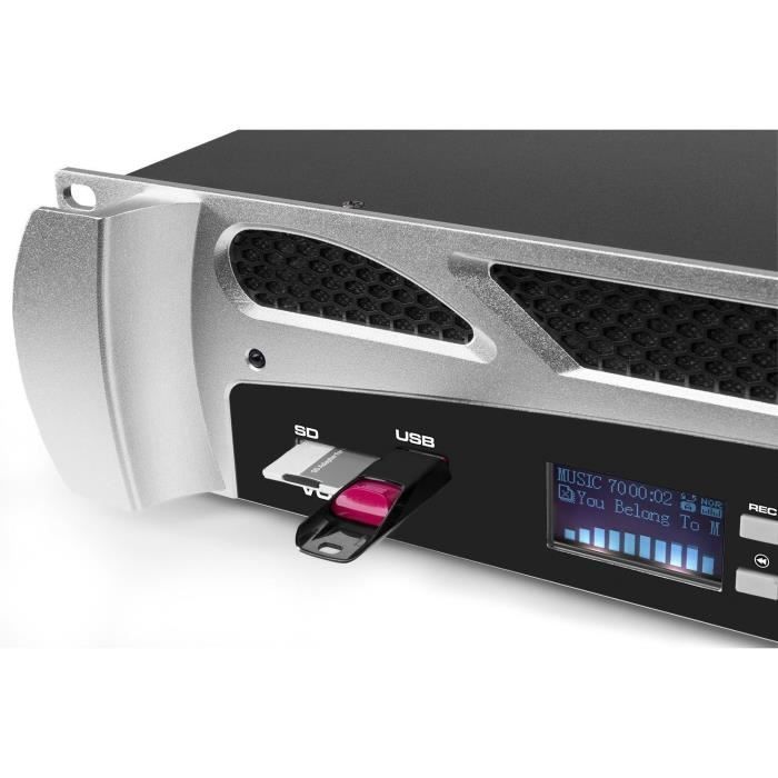 Amplificateur PA - VONYX - VPA1500 - 2x 750W - Bluetooth - Argent/Noir