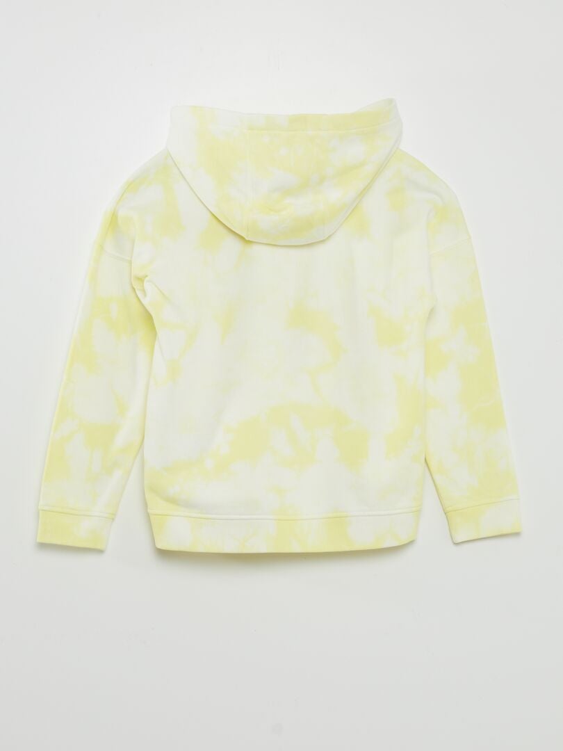 Sudadera con capucha teñida con la técnica tie-dye - AMARILLA